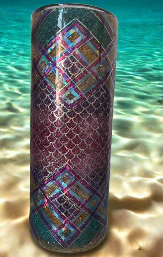 20oz Glitter Tumbler-Mermaid Scales