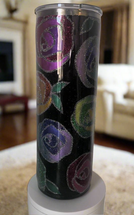 30oz Glitter Tumbler-A Dozen Roses