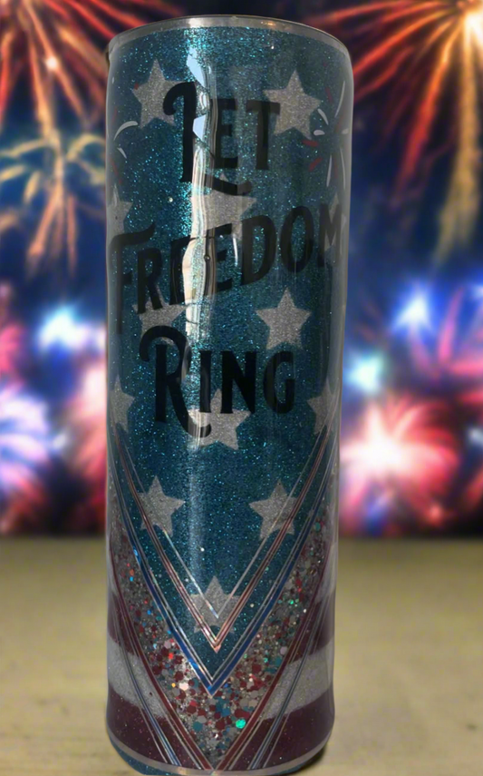 30oz Glitter Tumbler - Let Freedom Ring