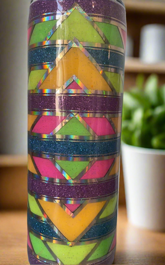 20oz Glitter Tumbler-Neon Diamond