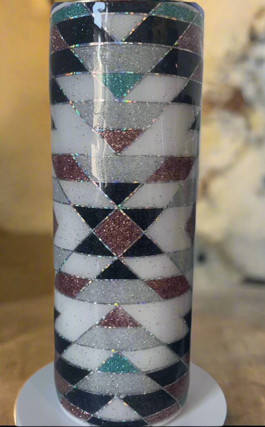 20oz Glitter Tumbler-Modern Southwest